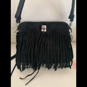 Rebecca Minkoff Darren Sm Crossbody w/Fringe Black
